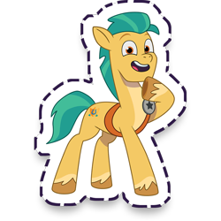 Size: 1024x1024 | Tagged: safe, imported from derpibooru, hitch trailblazer, earth pony, pony, g5, gameloft, my little pony: mane merge, raised hoof, simple background, solo, transparent background