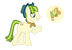 Size: 851x595 | Tagged: safe, artist:princessstar022, imported from derpibooru, pistachio, earth pony, pony, base used, hat, male, older, older pistachio, raised hoof, simple background, solo, stallion, white background