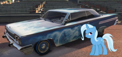 Size: 1007x476 | Tagged: safe, artist:didgereethebrony, imported from derpibooru, part of a set, screencap, trixie, pony, unicorn, 1000 years in photoshop, car, grand theft auto, gta online, solo