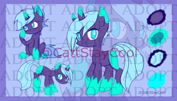 Size: 3500x2000 | Tagged: safe, artist:cattstaycool, imported from derpibooru, oc, adoptable, reference sheet