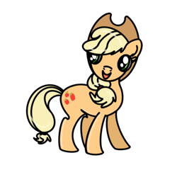 Size: 1280x1280 | Tagged: safe, artist:krkmka, imported from derpibooru, applejack, earth pony, pony, applejack's hat, cowboy hat, hat, simple background, solo, white background