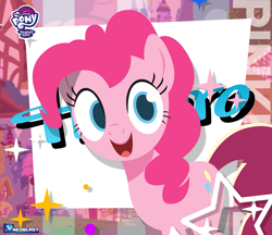 Size: 2063x1779 | Tagged: safe, artist:neoblastonda, imported from derpibooru, pinkie pie, earth pony, pony, female, happy, hasbro, hasbro logo, logo, my little pony logo, solo