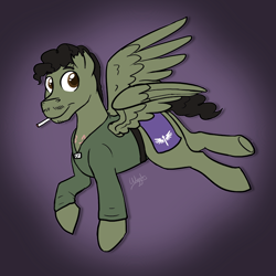 Size: 800x800 | Tagged: safe, artist:wiggles, imported from derpibooru, oc, pegasus, pony, cigarette, clothes, male, shirt, solo, stallion