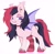 Size: 1648x1610 | Tagged: safe, artist:cheekipone, oc, oc only, oc:solar eclipse, bat pony, pony, bat pony oc, bat wings, choker, clothes, ear piercing, ear tufts, eyeshadow, fangs, female, makeup, mare, piercing, simple background, smiling, sock, socks, solo, spread wings, standing, striped socks, unshorn fetlocks, white background, wings