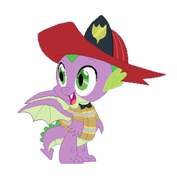 Size: 341x339 | Tagged: safe, artist:selenaede, artist:user15432, imported from derpibooru, spike, dragon, base used, clothes, coat, costume, firefighter, firefighter helmet, halloween, halloween costume, helmet, holiday, male, open mouth, open smile, simple background, smiling, solo, transparent background, uniform, winged spike, wings