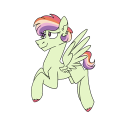 Size: 1080x1080 | Tagged: safe, artist:fuckomcfuck, imported from derpibooru, oc, oc only, oc:daisy chain, pegasus, pony, magical lesbian spawn, offspring, parent:fluttershy, parent:rainbow dash, parents:flutterdash, simple background, solo, transparent background