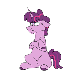 Size: 1080x1080 | Tagged: safe, artist:fuckomcfuck, imported from derpibooru, oc, oc only, oc:punchline, pony, unicorn, horn, magical lesbian spawn, offspring, parent:pinkie pie, parent:twilight sparkle, parents:twinkie, simple background, solo, transparent background