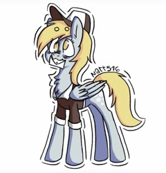 Size: 1080x1124 | Tagged: safe, artist:natt516, imported from derpibooru, derpy hooves, pegasus, bubble, derpy mailmare, eyes open, folded wings, food, gray coat, letter, mailmare, muffin, simple background, white background, wings, yellow mane