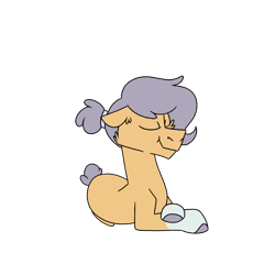 Size: 1080x1080 | Tagged: safe, artist:fuckomcfuck, imported from derpibooru, oc, oc only, oc:max, earth pony, pony, hair tie, lying down, magical lesbian spawn, offspring, parent:applejack, parent:rarity, parents:rarijack, simple background, solo, transparent background