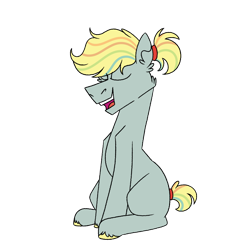 Size: 1080x1080 | Tagged: safe, artist:fuckomcfuck, imported from derpibooru, oc, oc only, oc:tie dye, earth pony, pony, hair tie, magical lesbian spawn, offspring, parent:applejack, parent:rainbow dash, parents:appledash, simple background, solo, tail tie, transparent background