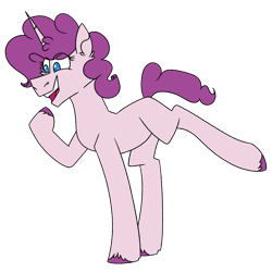 Size: 1200x1200 | Tagged: safe, artist:fuckomcfuck, imported from derpibooru, oc, oc only, oc:jamboree, pony, unicorn, horn, magical lesbian spawn, offspring, parent:pinkie pie, parent:rarity, parents:raripie, simple background, solo, transparent background