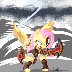 Size: 1024x1024 | Tagged: safe, imported from derpibooru, fluttershy, god of war, kratos