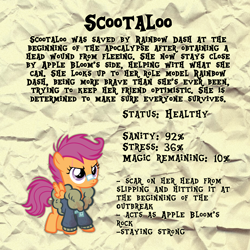 Size: 2048x2048 | Tagged: safe, artist:3ggmilky, imported from derpibooru, scootaloo, pony, bomber jacket, clothes, infection au, jacket, scar, solo