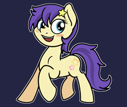 Size: 2047x1724 | Tagged: safe, artist:ewoudcponies, imported from derpibooru, star dancer, earth pony, pony, blue background, blush sticker, blushing, dark blue background, female, mare, open mouth, open smile, outline, simple background, smiling, solo, white outline