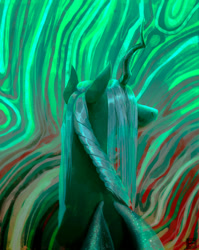 Size: 1591x1997 | Tagged: safe, artist:eugenchen, imported from derpibooru, queen chrysalis, changeling, changeling queen, abstract background, female, solo