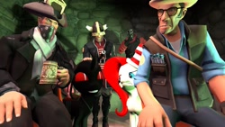 Size: 1280x720 | Tagged: safe, artist:dennisonsfm, oc, oc only, changeling, pony, 3d, changeling oc, christmas, female, heterochromia, holiday, mare, team fortress 2