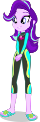 Size: 1443x4408 | Tagged: safe, alternate version, artist:dustinwatsongkx, imported from derpibooru, starlight glimmer, human, equestria girls, clothes swap, female, fluttershy's wetsuit, geode of fauna, magical geodes, simple background, solo, swimsuit swap, transparent background, wetsuit