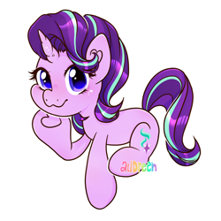 Size: 2100x2100 | Tagged: safe, artist:mavdpie, imported from derpibooru, starlight glimmer, pony, unicorn, hoof heart, horn, simple background, smiling, solo, underhoof, white background