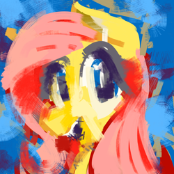 Size: 2400x2400 | Tagged: safe, artist:docwario, imported from derpibooru, fluttershy, pegasus, pony, bust, female, mare, solo