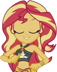 Size: 2011x2520 | Tagged: safe, edit, edited screencap, editor:mrtoonlover83, imported from derpibooru, screencap, sunset shimmer, human, equestria girls, background removed, eyes closed, female, not a vector, solo, sunset shimmer swimsuit