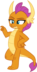 Size: 3000x5773 | Tagged: safe, artist:cloudy glow, imported from derpibooru, smolder, dragon, molt down, dragoness, female, leaning, simple background, solo, transparent background, vector