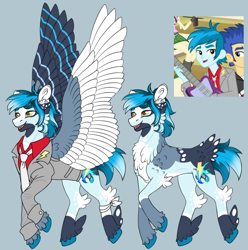 Size: 1280x1292 | Tagged: safe, artist:malinraf1615, imported from derpibooru, thunderbass, pegasus, pony, colored wings, equestria girls ponified, multicolored wings, ponified, solo, wings