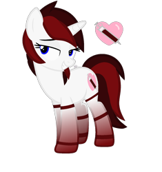 Size: 1318x1402 | Tagged: safe, artist:av, imported from derpibooru, oc, oc only, oc:blood drop, pony, unicorn, base used, bedroom eyes, blue eyes, gradient legs, horn, red hair, red mane, sharp teeth, simple background, solo, teeth, transparent background, white coat