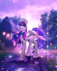 Size: 1080x1350 | Tagged: safe, imported from derpibooru, part of a set, twilight sparkle, alicorn, pony, the last problem, backlighting, cloud, concave belly, ethereal mane, ethereal tail, kwistal plus, long legs, long mane, long tail, mighty jaxx, official, older, older twilight, older twilight sparkle (alicorn), outdoors, partially open wings, princess twilight 2.0, sky, slender, standing, tail, tall, thin, toy, tree, twilight sparkle (alicorn), unshorn fetlocks, wings