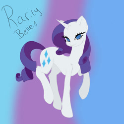 Size: 894x894 | Tagged: safe, artist:harriet0105, imported from derpibooru, rarity, pony, unicorn, concave belly, female, horn, mare, slender, solo, standing on two hooves, thin