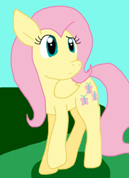 Size: 723x992 | Tagged: safe, artist:cmara, imported from derpibooru, fluttershy, pegasus, pony, female, outdoors, solo