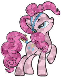 Size: 559x703 | Tagged: safe, artist:noi kincade, imported from derpibooru, pinkie pie, crystal pony, earth pony, pony, crystallized, female, simple background, solo, transparent background