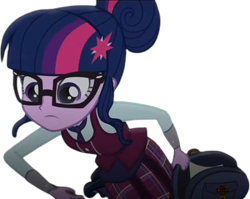 Size: 3162x2520 | Tagged: safe, edit, edited screencap, editor:mrtoonlover83, imported from derpibooru, screencap, sci-twi, twilight sparkle, human, equestria girls, background removed, clothes, crystal prep academy uniform, female, glasses, necktie, not a vector, school tie, school uniform, schoolgirl, uniform