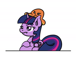 Size: 1800x1350 | Tagged: safe, artist:flutterluv, imported from derpibooru, twilight sparkle, alicorn, octopus, pony, lying down, meme, plushie, ponified animal photo, ponified meme, prone, simple background, solo, twilight sparkle (alicorn), twilight sparkle is not amused, unamused, white background