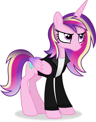 Size: 4646x5875 | Tagged: safe, artist:anime-equestria, imported from derpibooru, princess cadance, alicorn, alternate hairstyle, clothes, concave belly, female, horn, jacket, simple background, slender, solo, thin, transparent background, vector, wings