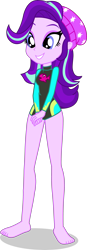 Size: 1527x4408 | Tagged: safe, alternate version, artist:dustinwatsongkx, edit, imported from derpibooru, starlight glimmer, human, equestria girls, accessory swap, barefoot, clothes, clothes swap, feet, female, fluttershy's one-piece swimsuit, fluttershy's swimsuit, fluttershy's wetsuit, hat, legless, long sleeves, my little pony equestria girls: better together, one-piece swimsuit, simple background, solo, swimsuit, swimsuit edit, swimsuit swap, transparent background, vector