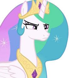 Size: 827x936 | Tagged: safe, edit, edited screencap, editor:mrtoonlover83, imported from derpibooru, screencap, princess celestia, alicorn, background removed, celestia is not amused, female, not a vector, solo, unamused