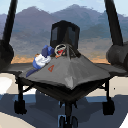 Size: 2000x2000 | Tagged: safe, artist:redruin01, imported from derpibooru, pony, clipboard, clothes, duo, helmet, jacket, jet, plane, runway, sr-71 blackbird