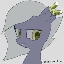 Size: 4096x4096 | Tagged: safe, artist:metaruscarlet, imported from derpibooru, limestone pie, earth pony, pony, cracks, gem, gray background, simple background, solo