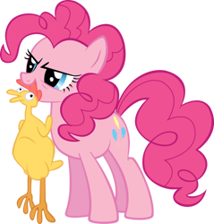 Size: 900x940 | Tagged: safe, artist:cloudshadezer0, imported from derpibooru, pinkie pie, earth pony, pony, dragonshy, female, mare, mouth hold, rubber chicken, simple background, solo, transparent background, vector