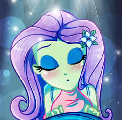 Size: 1272x1253 | Tagged: safe, artist:charliexe, fluttershy, equestria girls, breasts, clothes, eyes closed, female, solo, solo female