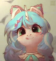 Size: 1836x2000 | Tagged: safe, artist:rvsd, imported from derpibooru, oc, oc only, pony, unicorn, :3, :p, bow, bust, clothes, cute, hair bow, horn, looking at you, portrait, solo, tongue out