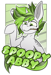 Size: 2160x3180 | Tagged: safe, artist:spoopy-abby, imported from derpibooru, oc, oc only, oc:absinthe, pony, unicorn, badge, con badge, horn, solo