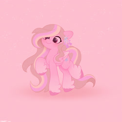 Size: 2480x2480 | Tagged: safe, artist:starburstuwu, imported from derpibooru, oc, oc only, oc:petal twinkle, pegasus, pony, blushing, female, mare, smiling, solo, standing on two hooves, unshorn fetlocks