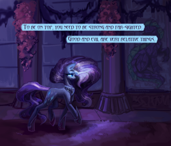 Size: 4700x4000 | Tagged: safe, artist:anastas, imported from derpibooru, part of a set, nightmare rarity, spike, pony, unicorn, series:ask nightmare rarity, ask, canterlot castle, carpet, column, comic, english, ethereal mane, eyeshadow, fangs, female, flowing mane, flowing tail, glowing, glowing horn, horn, jewelry, looking at you, magic, magic aura, makeup, mare, mlp art ask (ru), nightmarified, open mouth, regalia, slit pupils, solo, speech bubble, stained glass, starry mane, starry tail, tail, text, translation, walking, window