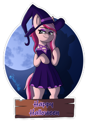 Size: 4961x7016 | Tagged: safe, artist:tenderrain-art, imported from derpibooru, oc, pony, bipedal, clothes, dress, female, hat, mare, solo, witch hat