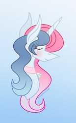 Size: 1159x1871 | Tagged: safe, artist:darbypop1, imported from derpibooru, oc, oc only, oc:melody everbelle, pony, unicorn, bust, crying, female, gradient background, horn, mare, portrait, solo