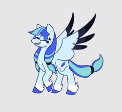 Size: 1564x1446 | Tagged: safe, artist:toothpaste_spl, imported from derpibooru, oc, oc only, pegasus, pony, gray background, simple background, smiling, solo