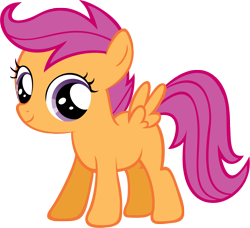 Size: 3500x3197 | Tagged: safe, artist:ryanthebrony, imported from derpibooru, scootaloo, pegasus, pony, all fours, blank flank, cute, cutealoo, female, filly, foal, grin, magenta hair, magenta mane, magenta tail, no cutie marks yet, orange coat, orange fur, orange wings, purple eyes, simple background, smiling, solo, transparent background, vector, wings