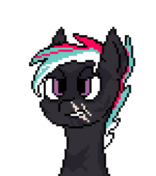 Size: 450x510 | Tagged: safe, artist:nukepony360, imported from derpibooru, oc, oc only, oc:natural danger, earth pony, pony, artfight, bust, digital art, male, pixel art, portrait, scarred, simple background, solo, stallion, transparent background