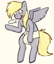 Size: 835x1003 | Tagged: safe, artist:poopslug, imported from derpibooru, derpy hooves, pegasus, pony, diaper, diapered, solo